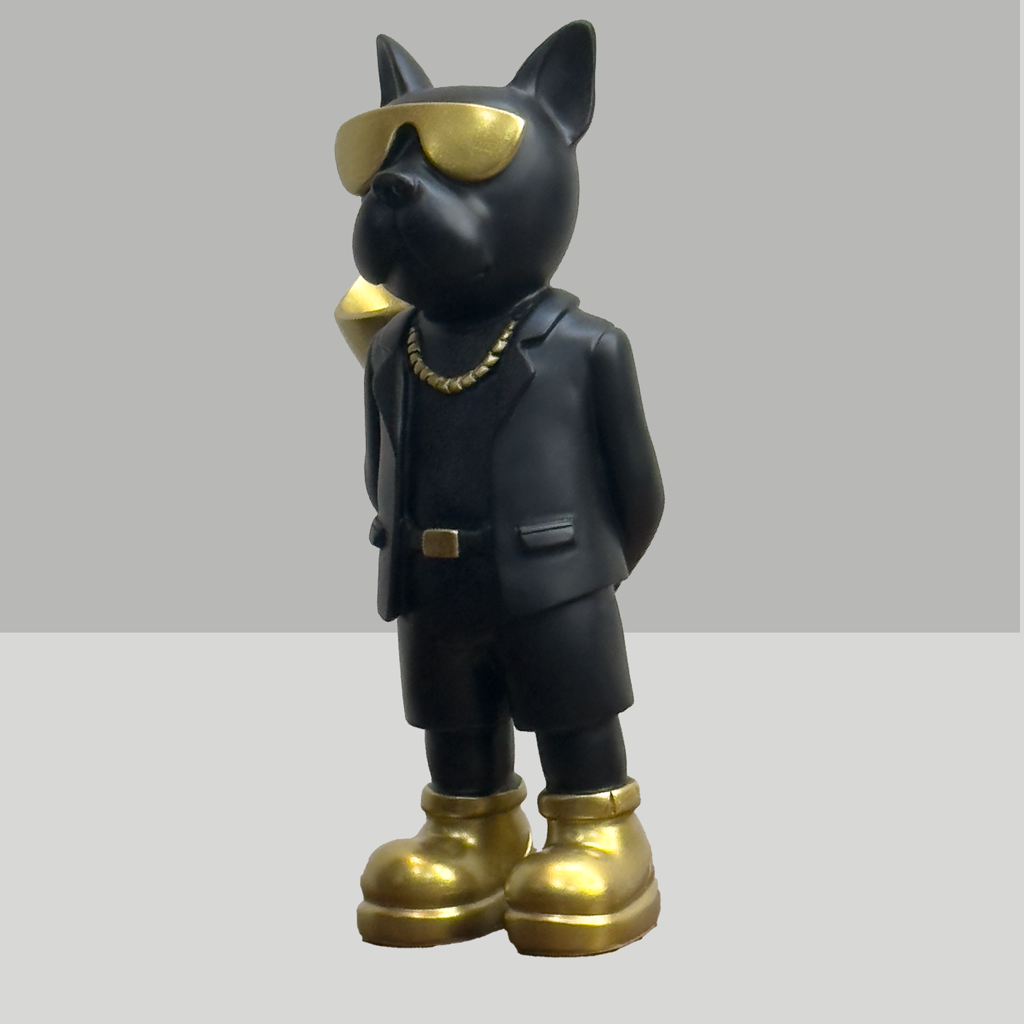 The Regal Bulldog Figurine – Noir & Gold Edition