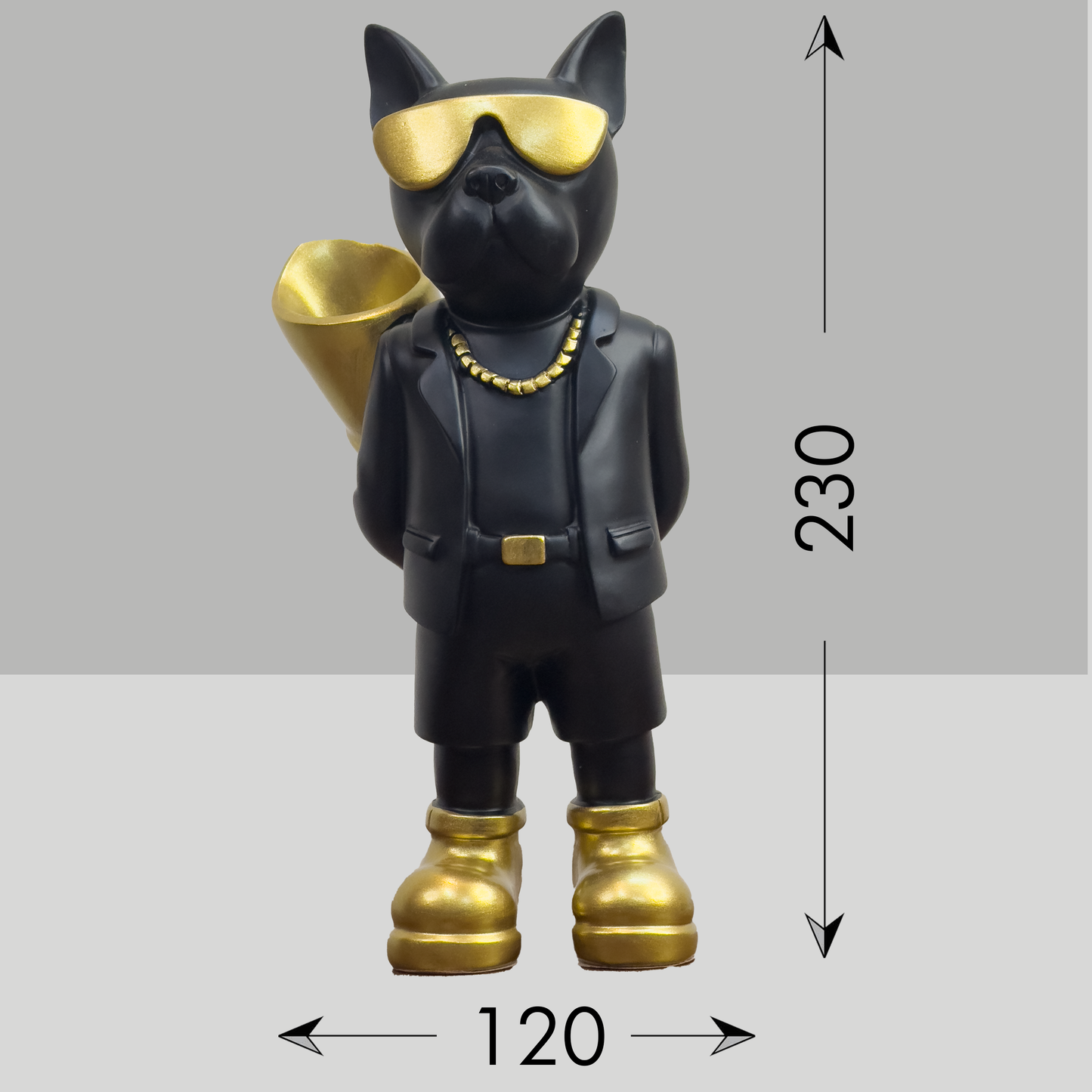 The Regal Bulldog Figurine – Noir & Gold Edition
