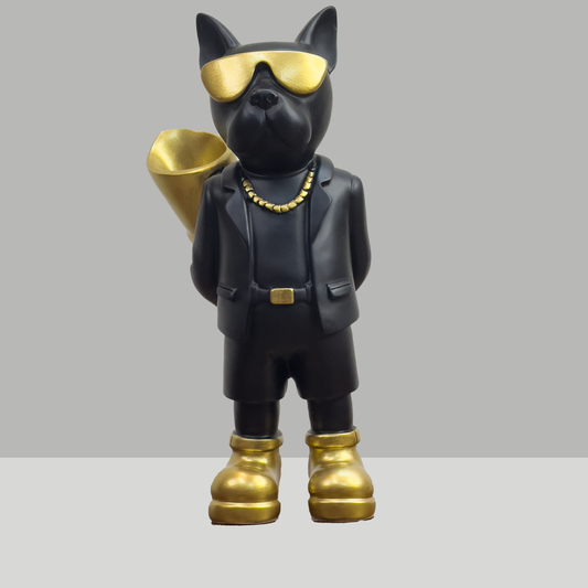 The Regal Bulldog Figurine – Noir & Gold Edition