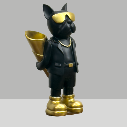 The Regal Bulldog Figurine – Noir & Gold Edition