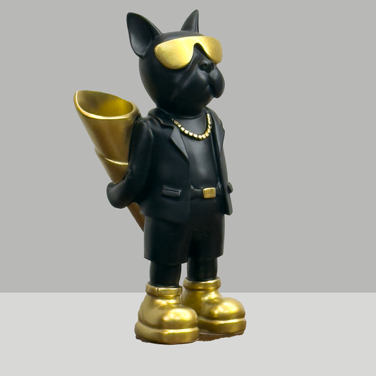 The Regal Bulldog Figurine – Noir & Gold Edition