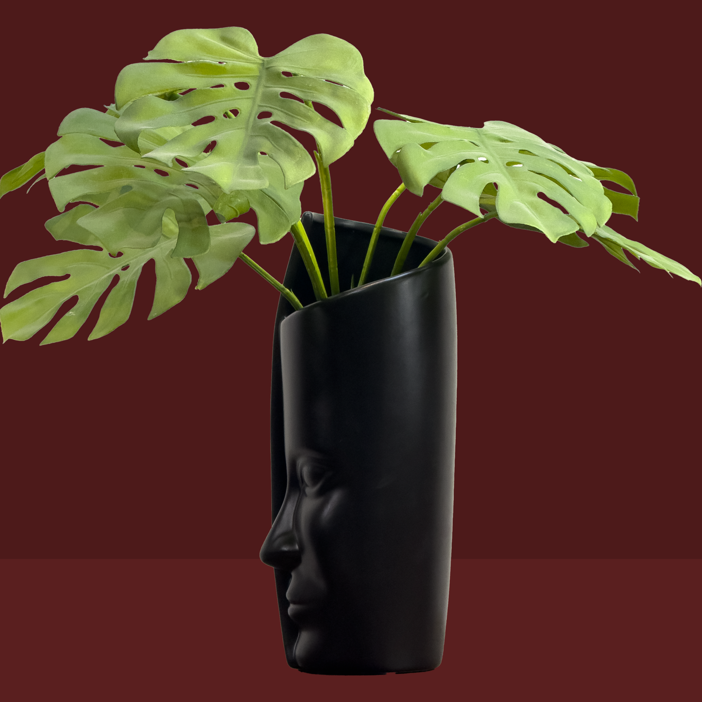 Elysian Face Vase – Black Matte Edition